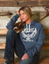 America Eagle print UNISEX pullover hooded sweatshirt (navy)