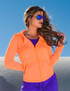 Breathe Instant Cooling UPF full zip cadet long sleeve with front pouch pocket (tangerine)