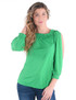 Breathe Instant Cooling UPF flowy blouse with open sleeves (money green)