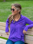 Breathe Instant Cooling UPF full zip cadet long sleeve with front pouch pocket (purple)