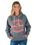 Hard Knocks UNISEX pullover hooded sweatshirt (gray with coral print)