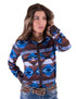 Pullover Button-Up (Brown And Blue Western Print Mid-weight Stretch Jersey)