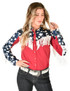 Pullover Button-Up (Patriotic Lightweight Breathe Fabric with Stars and Fringe)