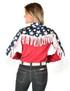 Pullover Button-Up (Patriotic Lightweight Breathe Fabric with Stars and Fringe)