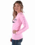 Long Sleeve Breathe Tee - Cowgirl Tuff Athletic Design (pink with gray print)