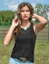 Flowy Gathered Racerback Tank Top (Black Lightweight Shimmer Breathe)