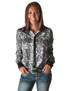 Pullover Button Up (Black Snakeskin Lightweight Satin With Black Metallic Accents)