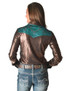 Pullover Button Up (Copper And Turquoise Lightweight Metallic Jersey With Western Detailing)