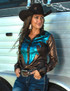 Pullover Button Up (Copper And Turquoise Lightweight Metallic Jersey With Western Detailing)