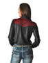 Pullover Button Up (Black And Red Lightweight Metallic Jersey With Western Detailing)