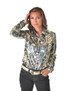 Pullover Button Up (Colorful Snake Print With Multicolor Foil in Velvet Heavier Weight)