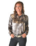 Pullover Button Up (Gray Tone Animal Print With Gold Foil in Velvet Heavier Weight)