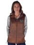 Vest (Brown Mid-weight faux leather with turquoise thread)