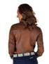 Pullover Button Up (Brown Mid-weight faux leather with turquoise thread and buttons)