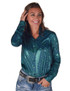Pullover Button Up (Turquoise Foil Lightweight Stretch Jersey)