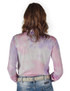 Pullover Button Up (Light Pink Sparkly Tie Dye Lightweight Stretch Jersey)