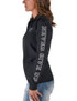 Quarter Zip Cadet  (Black Mid-Weight Stretch Unlined Microfiber With Gray Printed Logos)
