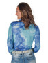 Pullover Button Up (Blue Sparkly Tie Dye Lightweight Stretch Jersey)