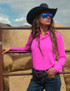 Pullover Button Up (Hot Pink Breathe Lightweight Stretch Jersey)