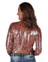 Pullover Button Up (Orange Foil Leopard Print Lightweight Stretch Jersey)