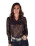 Pullover Button Up (Brown-Black Shimmer Lightweight Stretch Jersey)