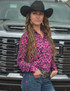 Pullover Button Up (Hot Pink Leopard Lightweight Stretch Jersey)