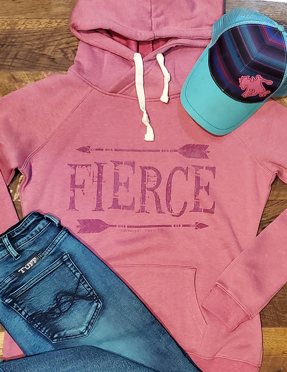 Fierce Print Junior Fit Hooded Sweatshirt (Fuchsia)