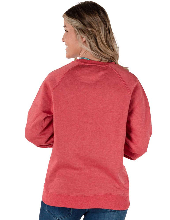America Eagle Print Junior Crew Neck Sweatshirt (Red)