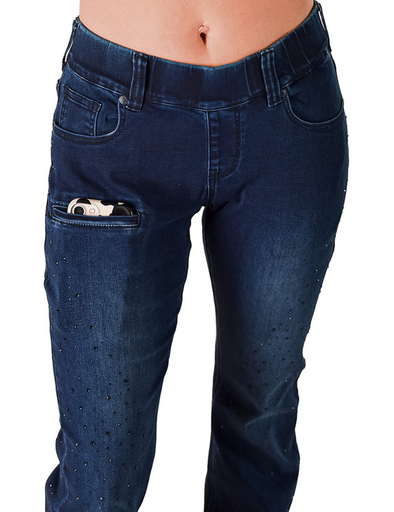 Pull-On Sapphire Bling Trouser