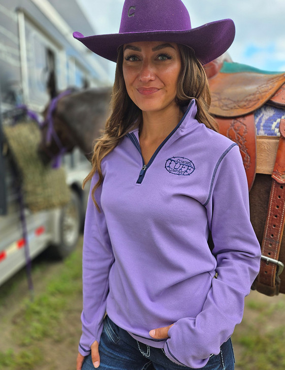 Lavendar Fleece Stretch 1/4 Cadet Zip