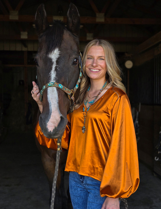 Copper Satin Flowy Blouse