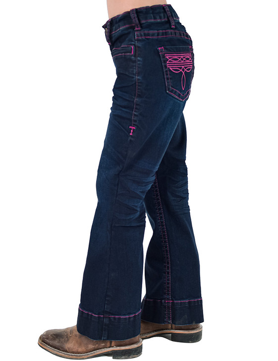 Girls Pink BootStitch Trousers