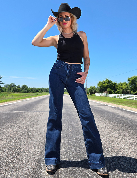 Dark Wide Leg Trouser