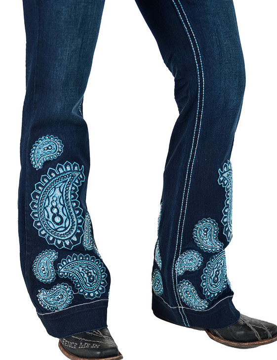 Turquoise Paisley Bling Trouser