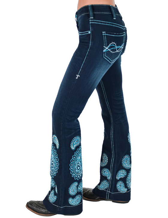 Turquoise Paisley Bling Trouser