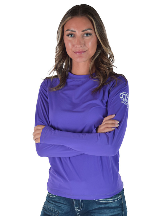 Purple Long Sleeve Cooling Breathe Tee Lightweight High Stretch