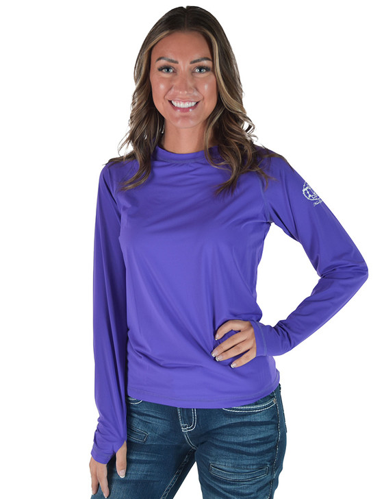 Purple Long Sleeve Cooling Breathe Tee Lightweight High Stretch