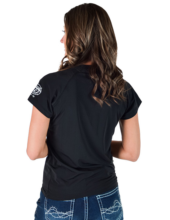 Black Short Sleeve Cooling Breathe Tee Lightweight High Stretch