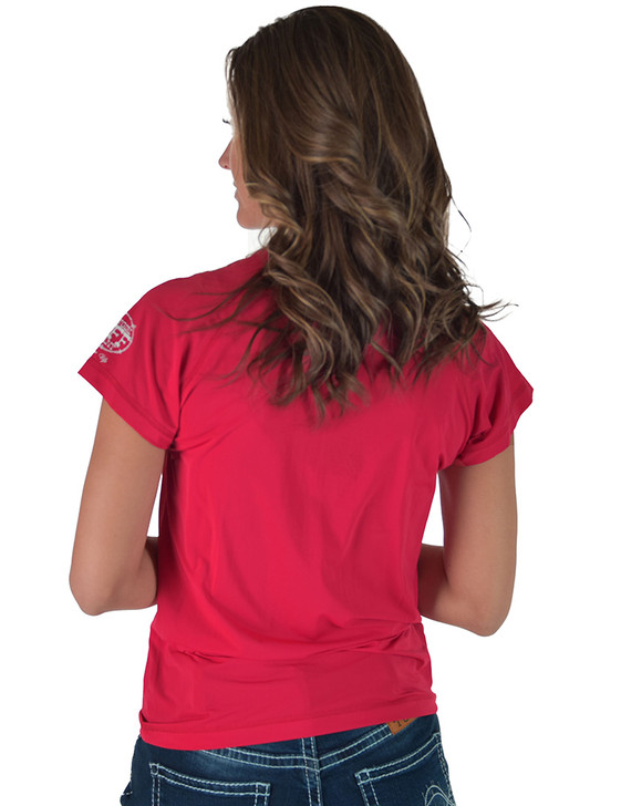 Red Short Sleeve Cooling Breathe Tee Lightweight High Stretch