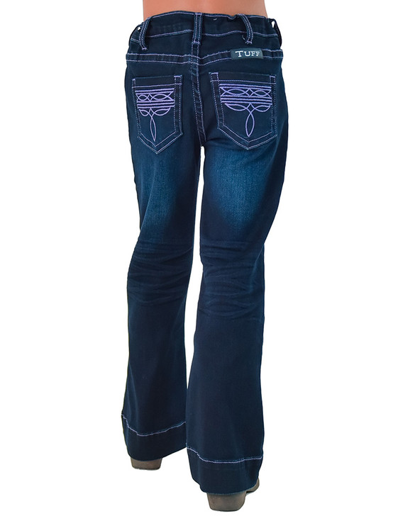 Girls Purple Bootstitch Trouser