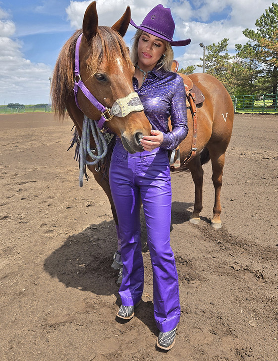 Purple Flirt Pull-On Trousers