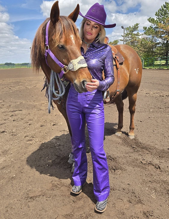 Purple Flirt Pull-On Trousers