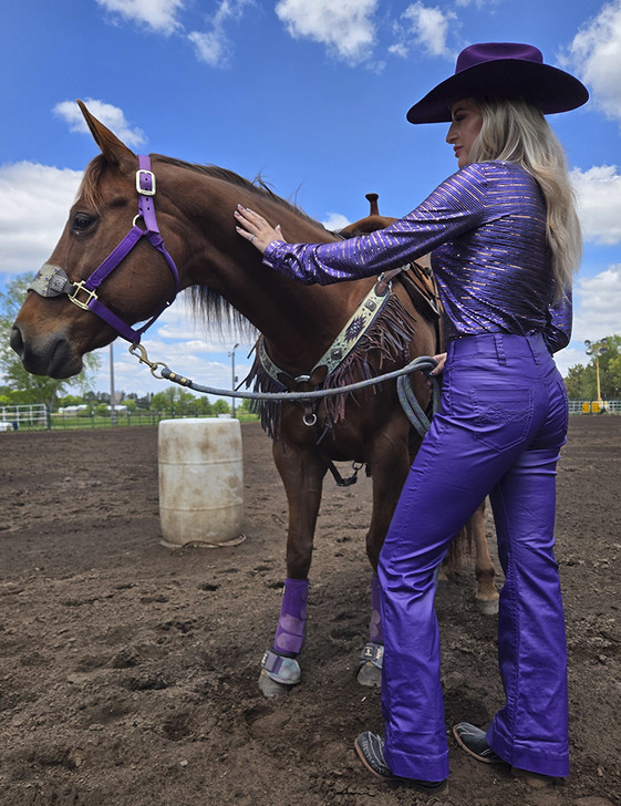Purple Flirt Pull-On Trousers