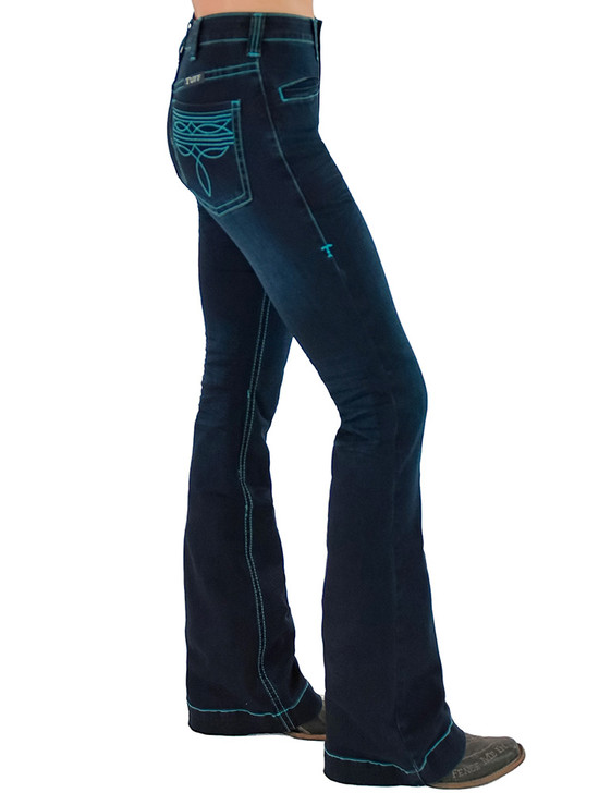 Turquoise Bootstitch Trouser