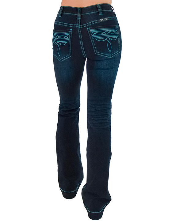 Turquoise Bootstitch Trouser