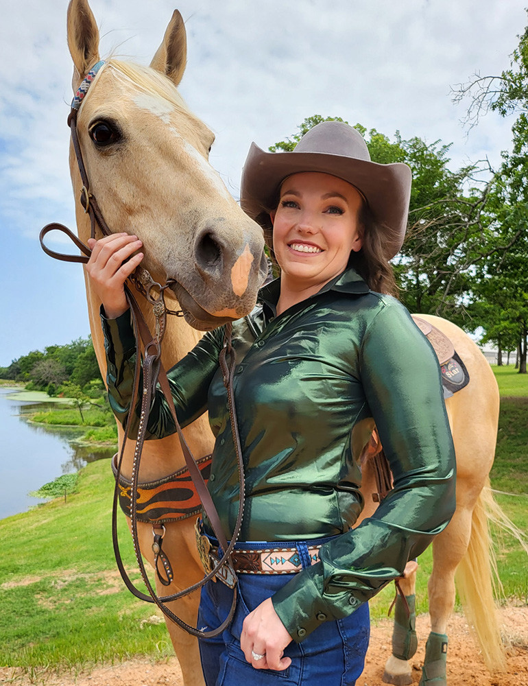 Cowgirl Tuff Pullover Arena Shirt - Lavendar & Silver main image 1