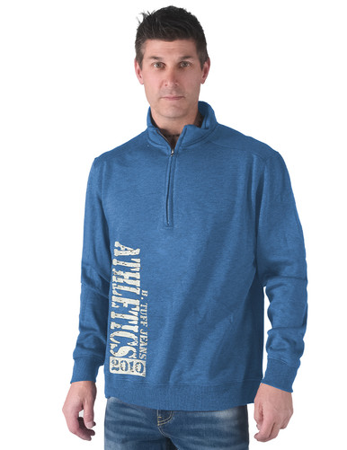 B. Tuff Athletics print unisex half zip sweatshirt (royal blue