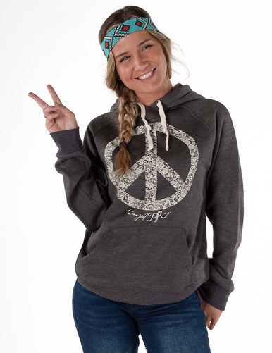 Flowers Peace Sign Sweatshirt, Peace Sweater for Women