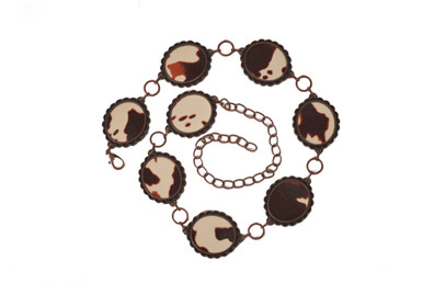 Brown Cow Print Chain Belt - Cowgirl Tuff Co. & B. Tuff Jeans display picture 1