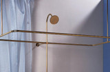Pictured with riser and shower head in supercoated brass (not included).